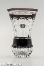 Kemlin, Francois, jelzett Val Saint Lambert lila csiszolt üveg váza 20. század közepe