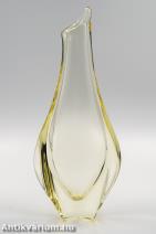 Cseh Miloslav Klinger sárga üveg váza 20. század második fele