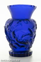 Heinrich Hoffmann Ingrid art deco kobaltkék üveg váza 20. század első fele