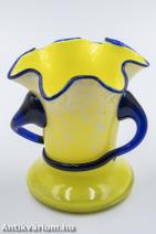 Kralik kék-sárga Tangó üveg váza 20. század eleje