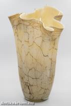 Jozefina, Krosno bézs szalvéta üveg váza 20. század második fele 41 cm