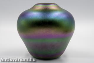 Osztrák? irizáló üveg váza 20. század első fele