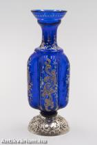 Salviati Murano kobaltkék festett üveg váza 19. század második fele