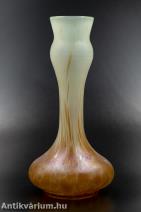 Wilhelm Kralik & Söhne Helios szecessziós irizált üveg váza 19. század vége
