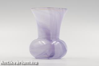 Francia lila mini üveg váza 20. század első fele 8 cm
