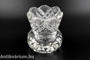 Moser csiszolt mini üveg váza 20. század eleje 6 cm