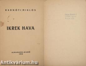 Ikrek hava (dedikált példány) (A kötetről írt irodalomtörténeti tanulmány a leírásban olvasható.)