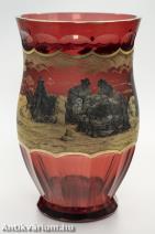 Oertel Haida festett üveg váza 19. század vége