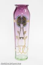 Moser szecessziós festett üveg váza 19. század vége