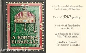A korona elrablása (minikönyv) (számozott) - Plakettel