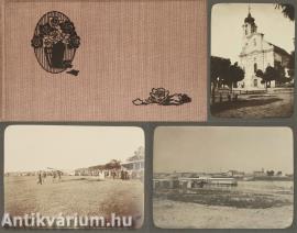 Az 1900-as évek elején készült fényképeket tartalmazó egyedi fotóalbum (Katonaság, kardvívás, repülés, Szeged, életképek.)