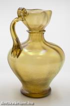 Loetz lüszteres szecessziós sárga üveg kiöntő - váza 19. század vége