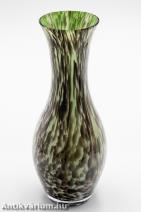 Carlo Moretti többrétegű zöld-barna vintage üveg váza 20. század második fele