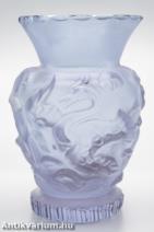 Heinrich Hoffmann - Schlevogt Ingrid art deco lila üveg váza 20. század első fele