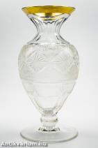 Moser csiszolt színtelen üveg váza 20. század eleje