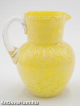 Franz Welz szecessziós sárga fröccs üveg kiöntő 19. század vége