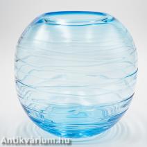 Fulvio Bianconi Murano türkiz gömb üveg váza 20. század második fele