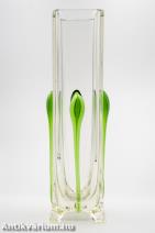 Bécsi színtelen üveg váza 20. század eleje 31 cm