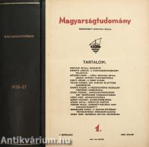 Magyarságtudomány 1935. július-november/1936. február-december/1937. 1-4. (A címlapterv és szignett Buday György munkája.)