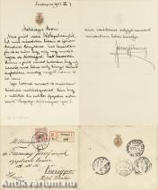 József főherceg autográf levele Dr. Ferenczy József egyetemi tanár részére (A főhercegek címerével ellátott levélpapíron és borítékban)