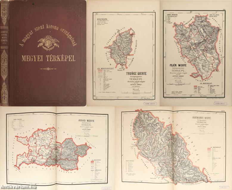 Hátsek Ignácz,  - A magyar szent korona országainak megyei térképei – Aukció – 23. online aukció