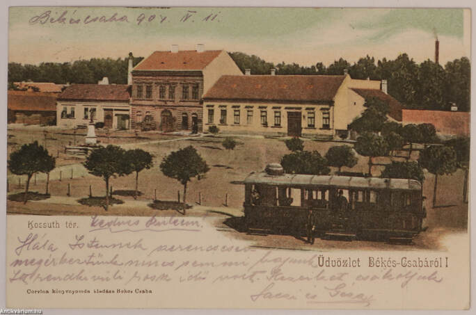  - Békéscsaba - Kossuth-tér - képeslap, 1904 – Aukció – 7. online aukció, 2018. 12.