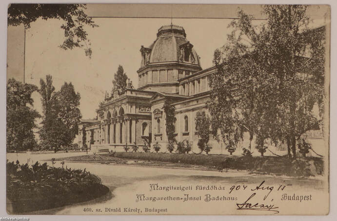 - Budapest - Margitszigeti fürdőház - Margarethen-Insel Badehaus - képeslap, 1904 – Aukció – 7. online aukció, 2018. 12.