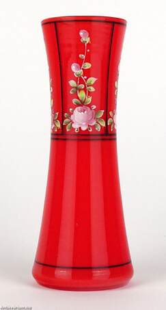  - Cseh - Bohémia tangó üveg festett váza 1920 – Aukció – Gyűjteményárverezés: 2. üveg árverés, 2023. 01.