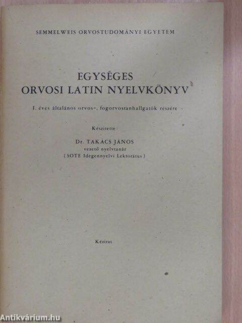 Orvosi latin könyv
