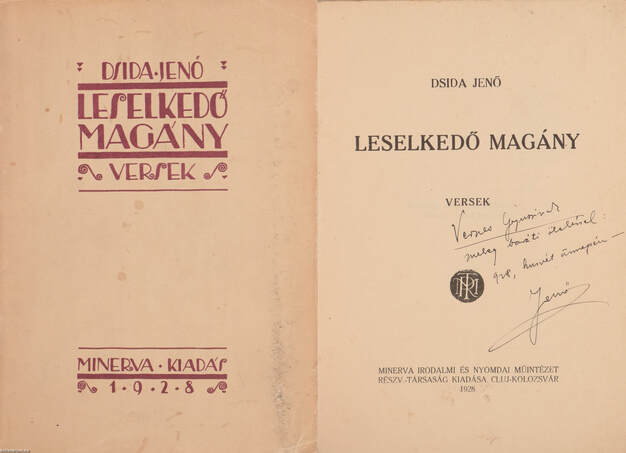 Dsida Jenő, Debreczeni László,  - Leselkedő magány (dedikált példány) – Aukció – 6. Dedikált könyvek aukciója, 2019. 01.