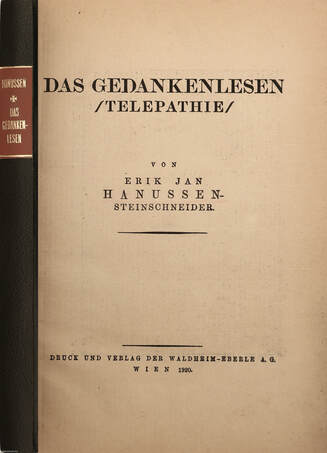 Erik Jan Hanussen - Steinschneider,  - Das Gedankenlesen /Telepathie/ – Aukció – 18. online aukció, 2022. 09.