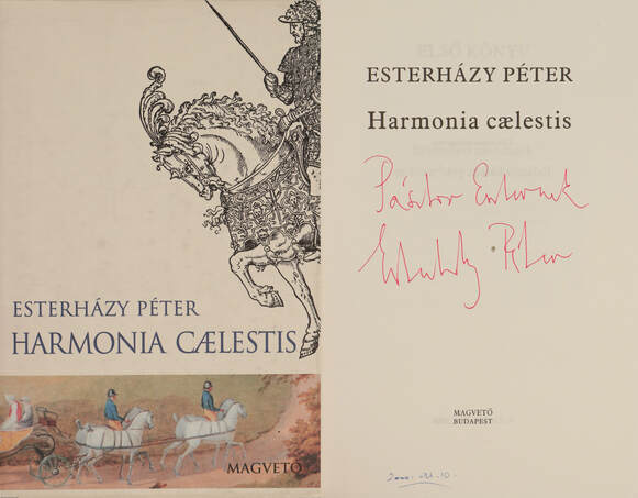 Esterházy Péter, Körmendy Zsuzsanna,  - Harmonia caelestis (dedikált példány) – Aukció – 8. Dedikált könyvek aukciója, 2019. 10.