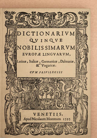 Faust Vrancic, Prof. Dr. Milan Rakovic,  - Dictionarium quinque nobilissimarum Europae linguarum – Aukció – 22. újkori könyvek aukciója, 2022. 11.