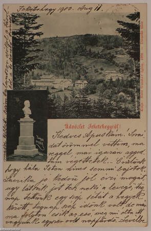  - Feketehegyi látkép - Tompa-emlékszobor - képeslap, 1900 – Aukció – 7. online aukció, 2018. 12.