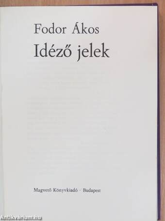 Fodor Ákos, Steinert Ágota,  - Idéző jelek – Aukció – 9. újkori könyvek aukciója, 2019. 03.