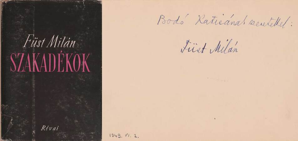 Füst Milán,  - Szakadékok (dedikált példány) – Aukció – 9. Dedikált könyvek aukciója, 2020. 01.