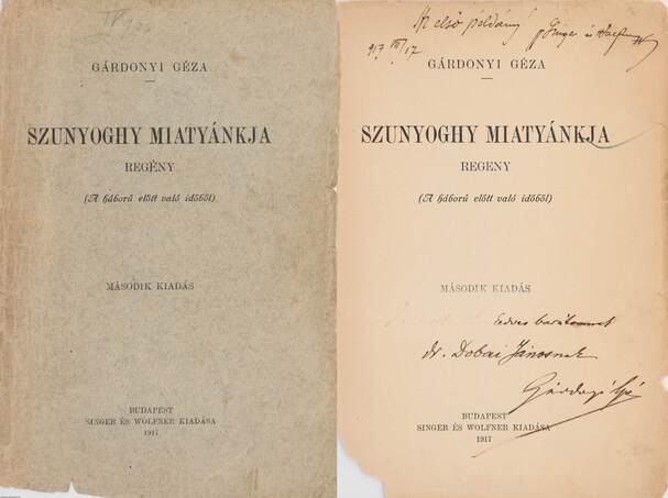 Gárdonyi Géza,  - Szunyoghy Miatyánkja (dedikált példány) – Aukció – 13. Dedikált könyvek aukciója, 2021. 05.