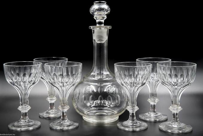  - Italos pohár készlet palackkal 19. század 2. fele – Aukció – Gyűjteményárverezés: 2. üveg árverés, 2023. 01.