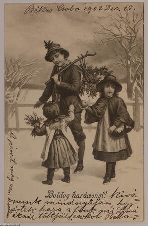  - Karácsony - téli táj - gyerekek - képeslap, 1902 – Aukció – 5. online aukció, 2017. 12.
