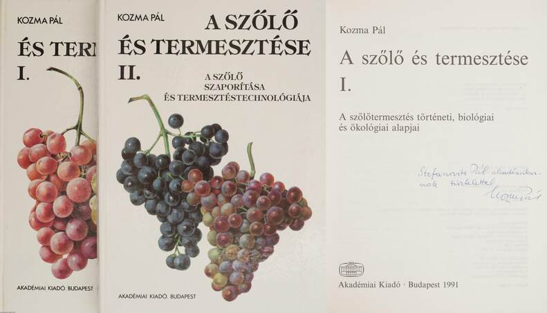 Kozma Pál, Balassa Éva,  - A szőlő és termesztése I-II. (dedikált példány) – Aukció – 10. újkori könyvek aukciója, 2019. 06.