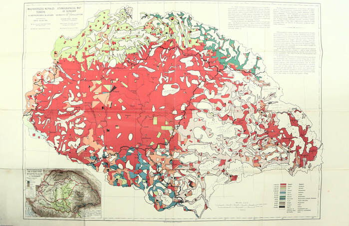Gróf Teleki Pál,  - Magyarország néprajzi térképe a népsűrűség alapján – Aukció – 23. online aukció