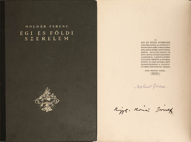 Molnár Ferenc,  - Égi és földi szerelem (aláírt, számozott példány) – Aukció – 17. Dedikált könyvek aukciója, 2022. 10.