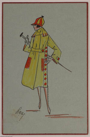  - Pesti női divat - divatos hölgy - jelzett képeslap, 1919 – Aukció – 5. online aukció, 2017. 12.