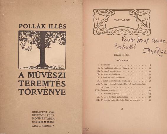 Pollák Illés,  - A művészi teremtés törvénye (dedikált példány) – Aukció – 15. online aukció, 2021. 09.