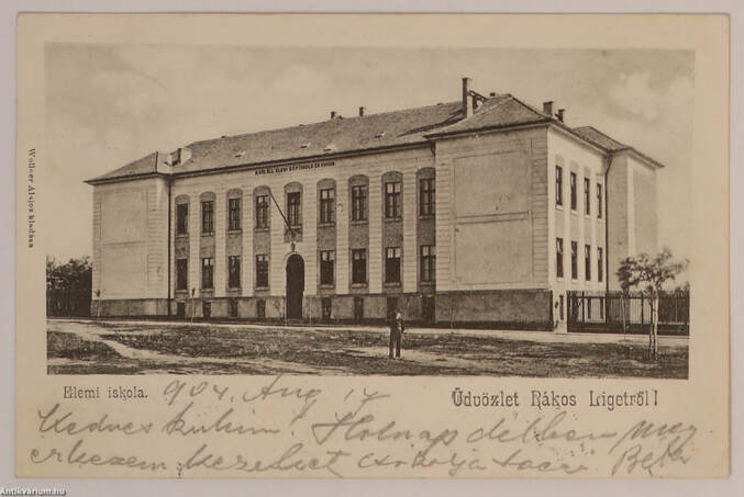  - Rákos-liget - elemi iskola - képeslap, 1900 – Aukció – 7. online aukció, 2018. 12.