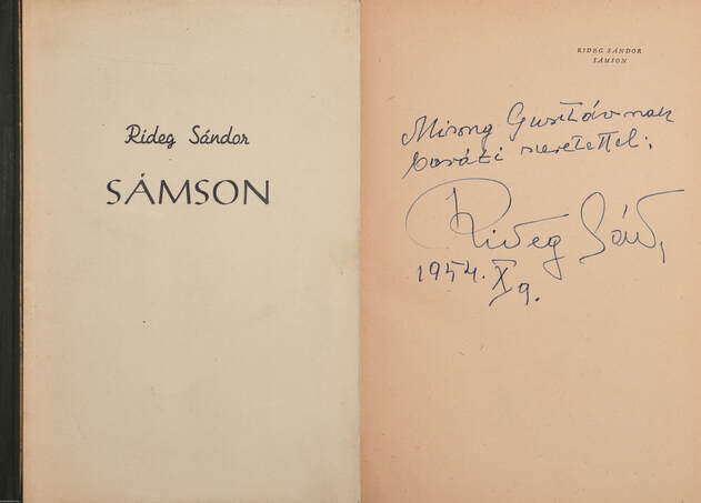 Rideg Sándor,  - Sámson (dedikált példány) – Aukció – 10. Dedikált könyvek és kéziratok árverés, 2020. 03.