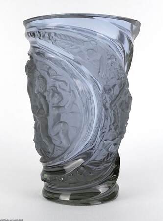 Rudolf Hlousek,  - Rudolf Hlousek art deco üveg váza – Aukció – Gyűjteményárverezés: Első üveg árverés, 2022. 11.
