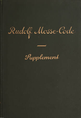 Kähler J., Mosse Rudolf,  - Rudolf Mosse-Code Supplement – Aukció – 1. Soha nem árverezett könyvek aukciója, 2019. 05.