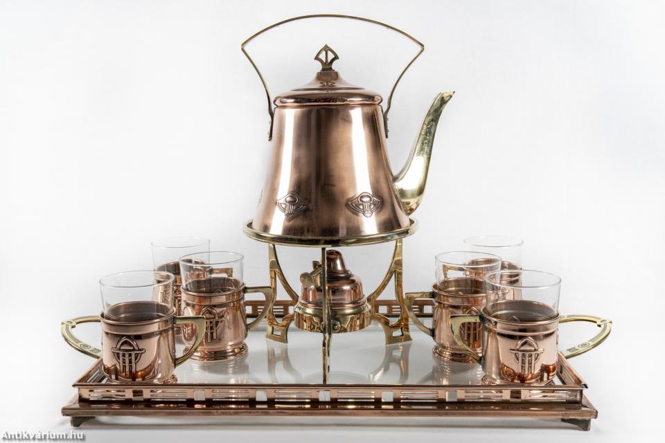  - Szecessziós teázó szett – Aukció – Gyűjteményárverezés: 3. üveg árverés, 2023. 04.
