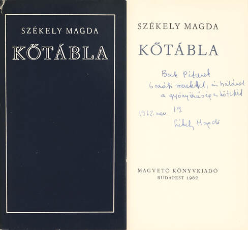 Székely Magda, Márványi Judit,  - Kőtábla (dedikált példány) – Aukció – 18. Dedikált könyvek aukciója, 2023. 02.